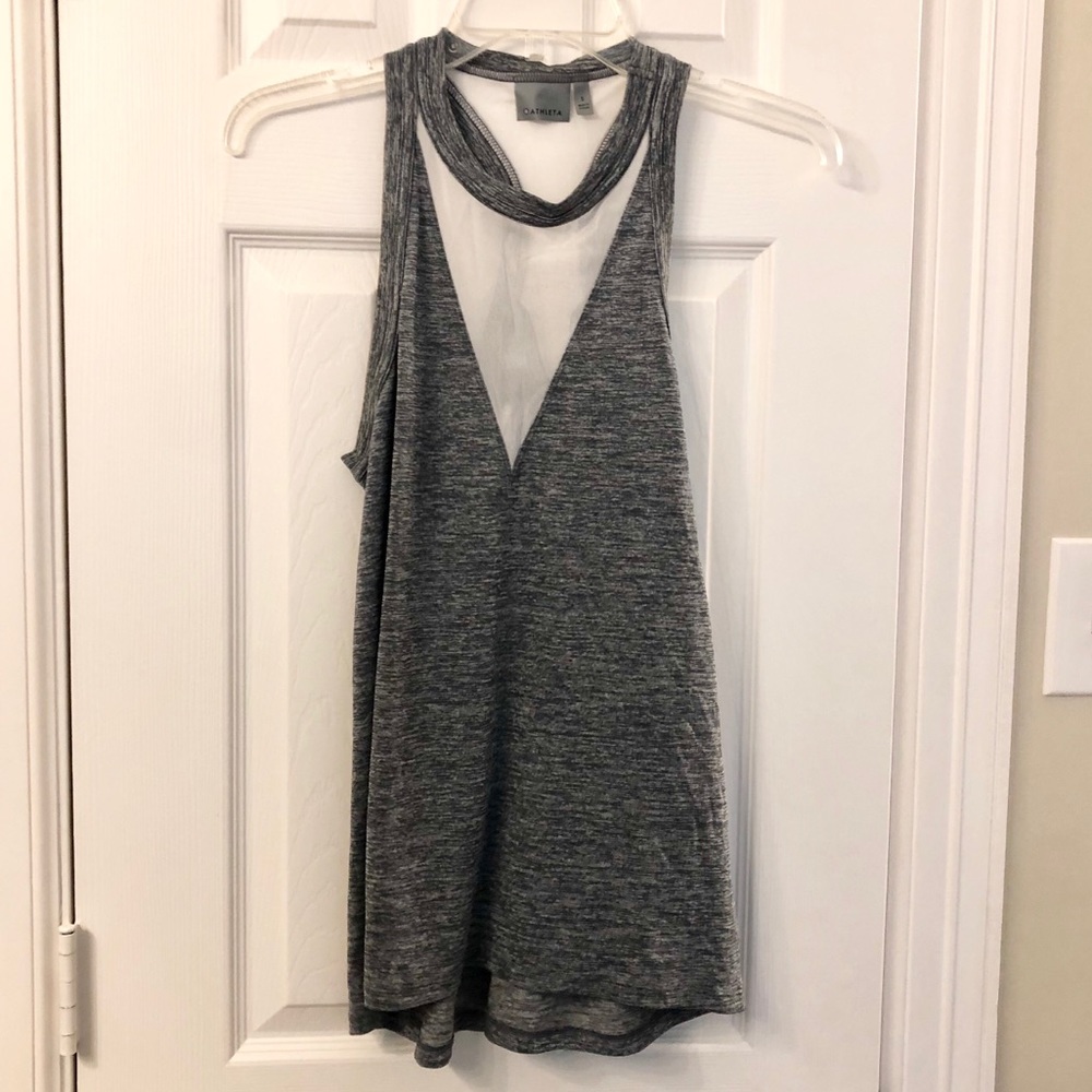 Athleta Utopia Mesh Tank - Gray Small S - Picture 3 of 4